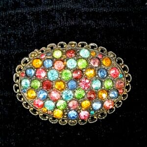 L/M vintage jeweled brooch